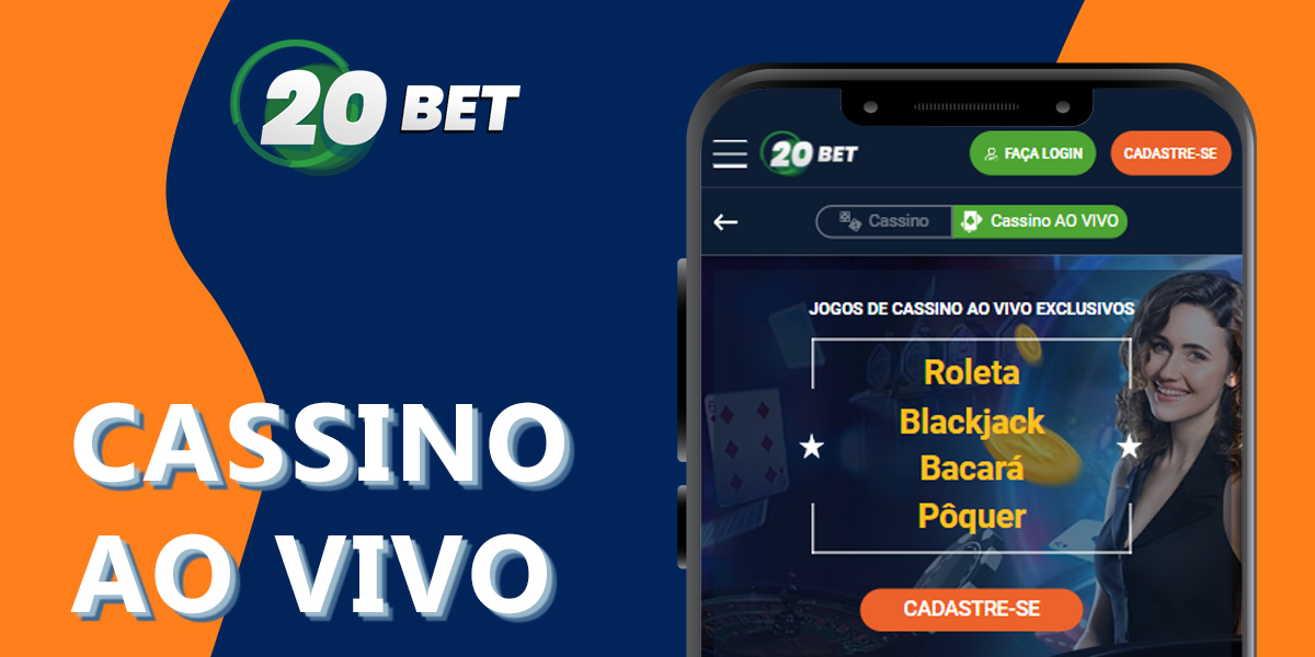 Casino ao vivo na aplicação móvel 20bet Brasil