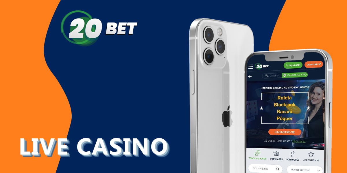 Características da secção de casino ao vivo no site do 20Bet Brasil